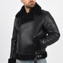 Men’s Black Curly Shearling Jacket