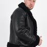 Men’s Black Curly Shearling Jacket