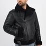 Men’s Black Curly Shearling Jacket
