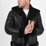 Men’s Black Curly Shearling Jacket
