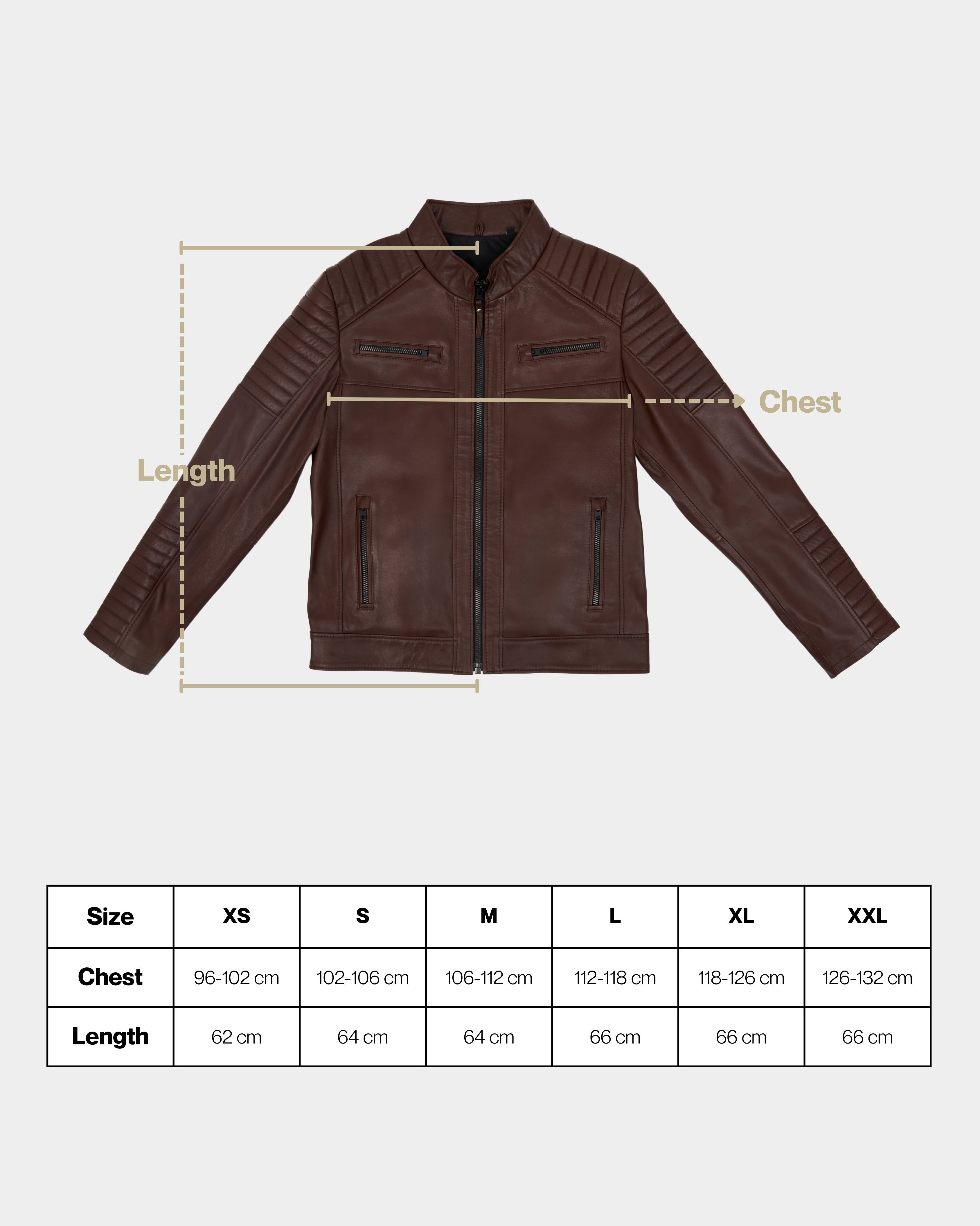 Men’s Quilted Biker Vax Brown Leather Jacket
