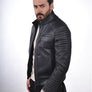 Men`s Black Quilted Leather Jacket