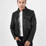 Men`s Black Quilted Leather Jacket