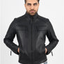 Men`s Black Quilted Leather Jacket