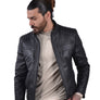 Men`s Black Quilted Leather Jacket