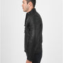 Men`s Black Quilted Leather Jacket