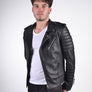 Men`s Black Biker Leather Jacket