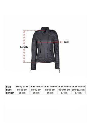 Women`s Red Biker Leather Jacket