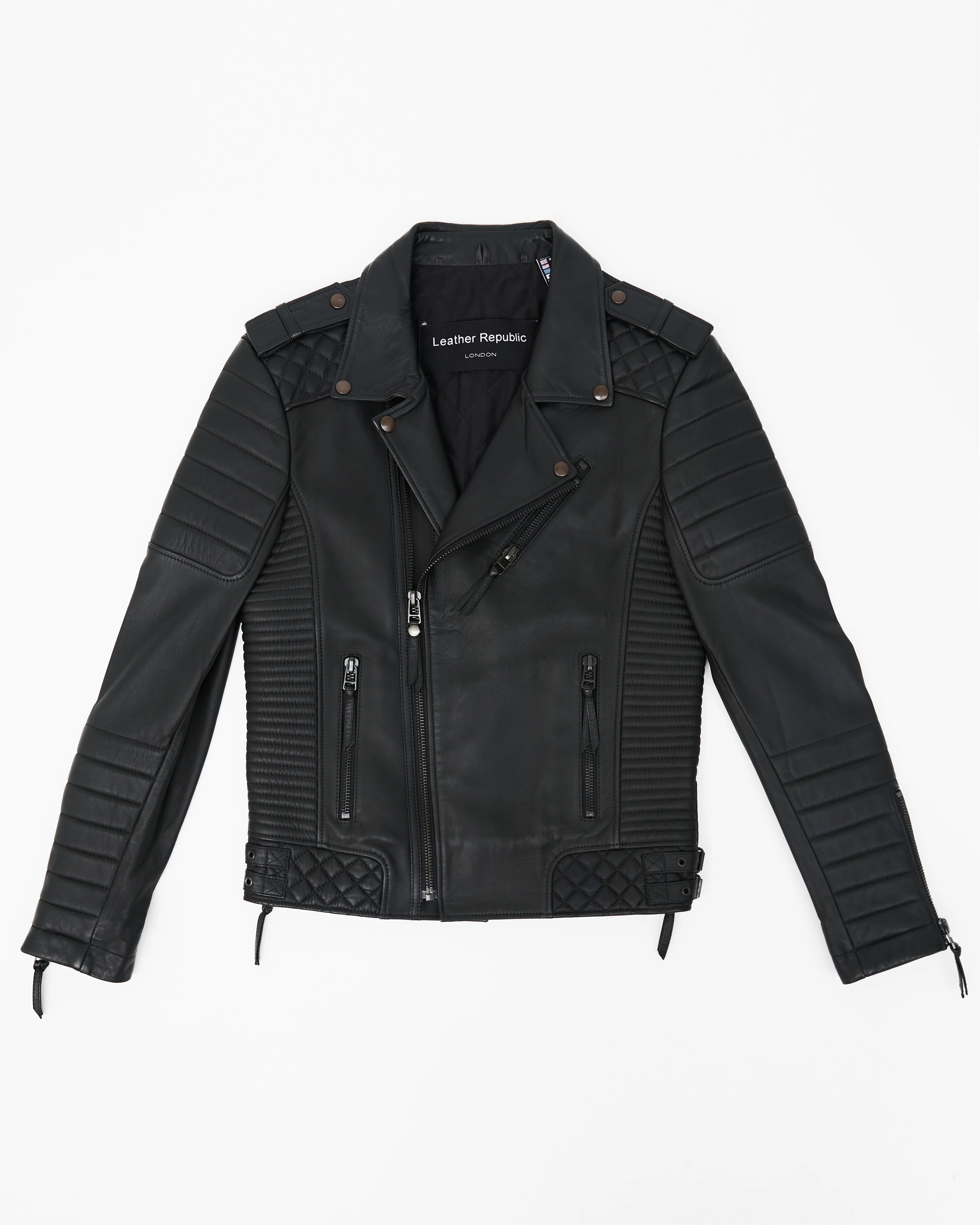 Men’s Biker Matte Black Leather Jacket