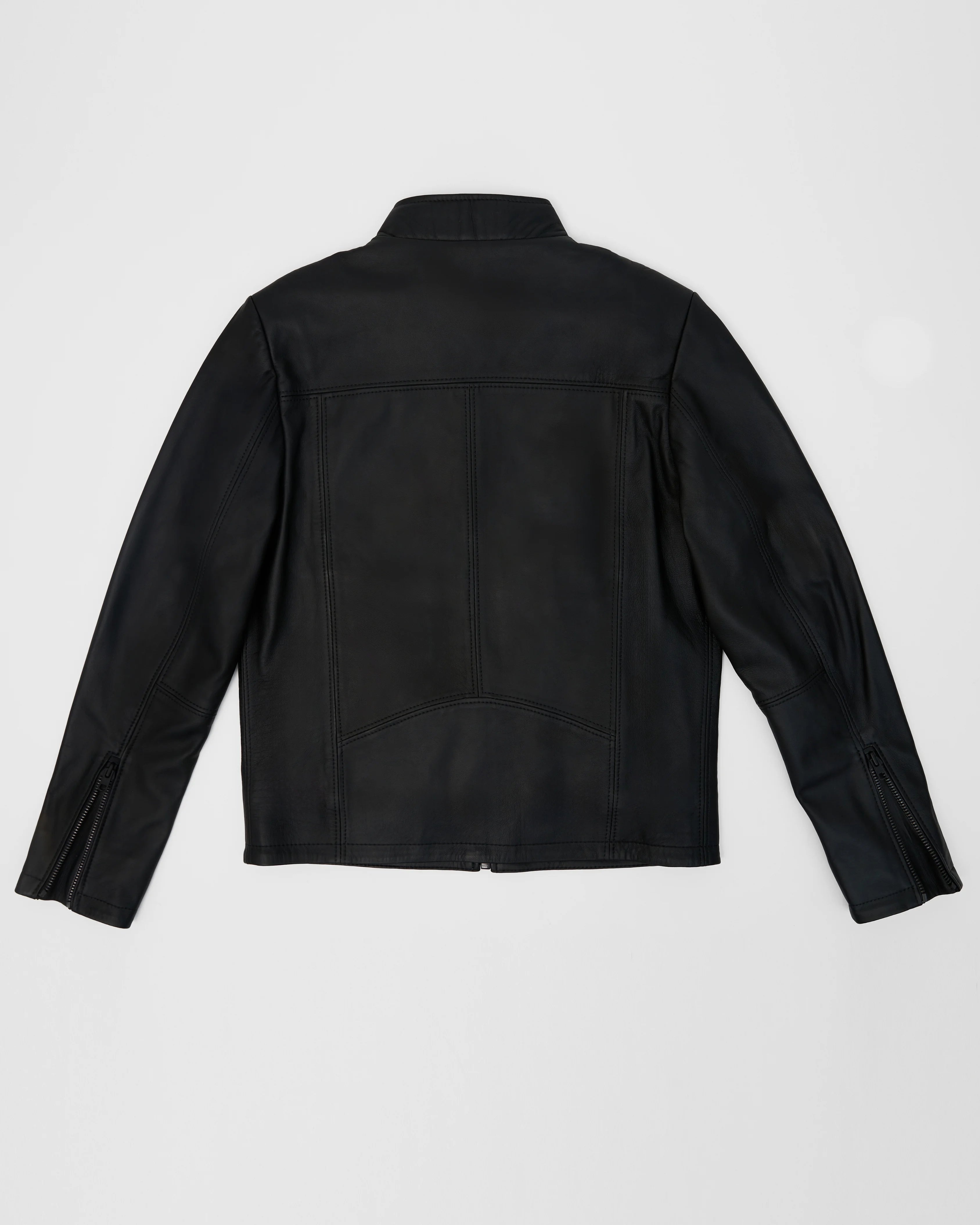 Men's Casual Wax Black Leather Jacket
