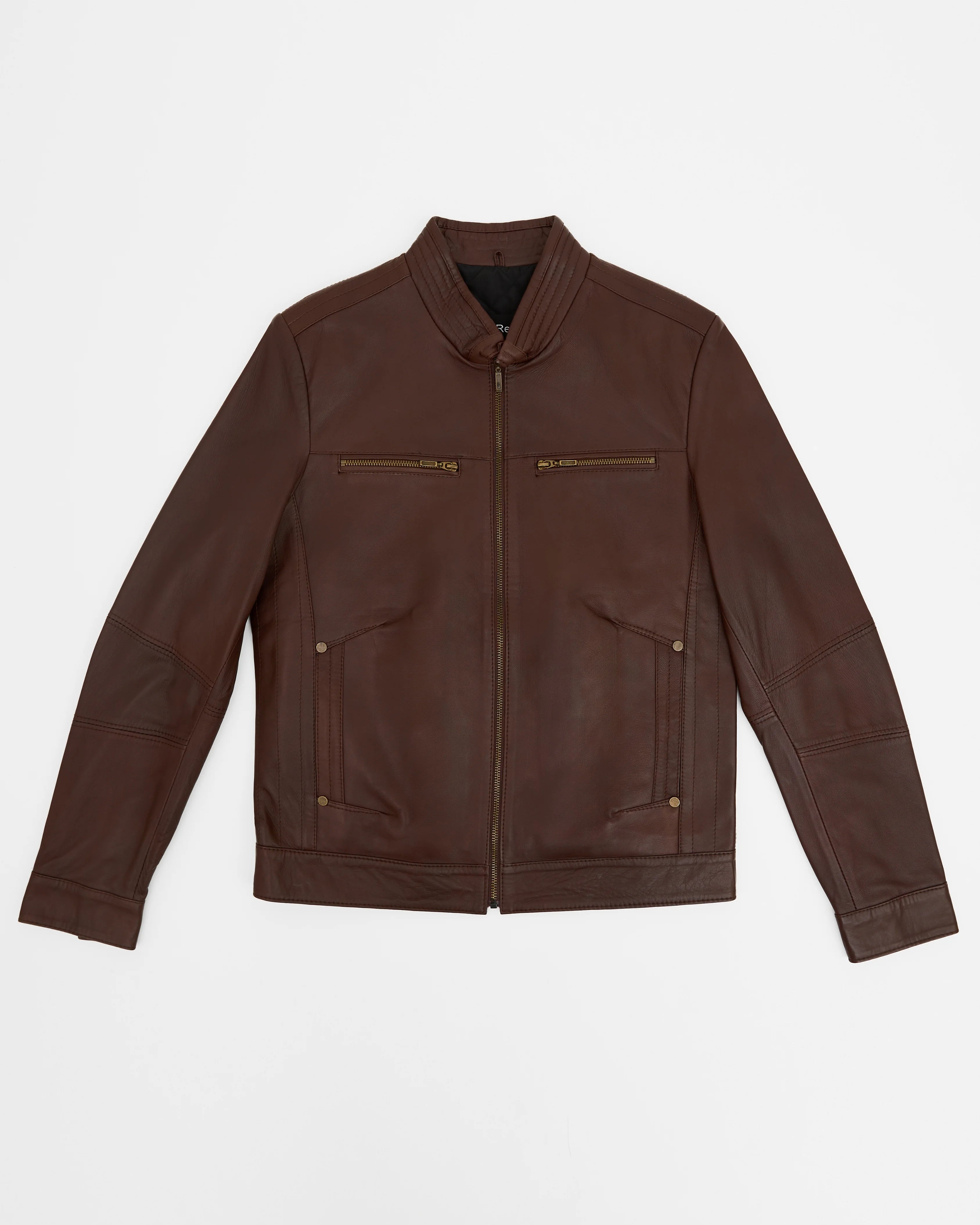 Men's Casual Wax Brown Leather Jacket
