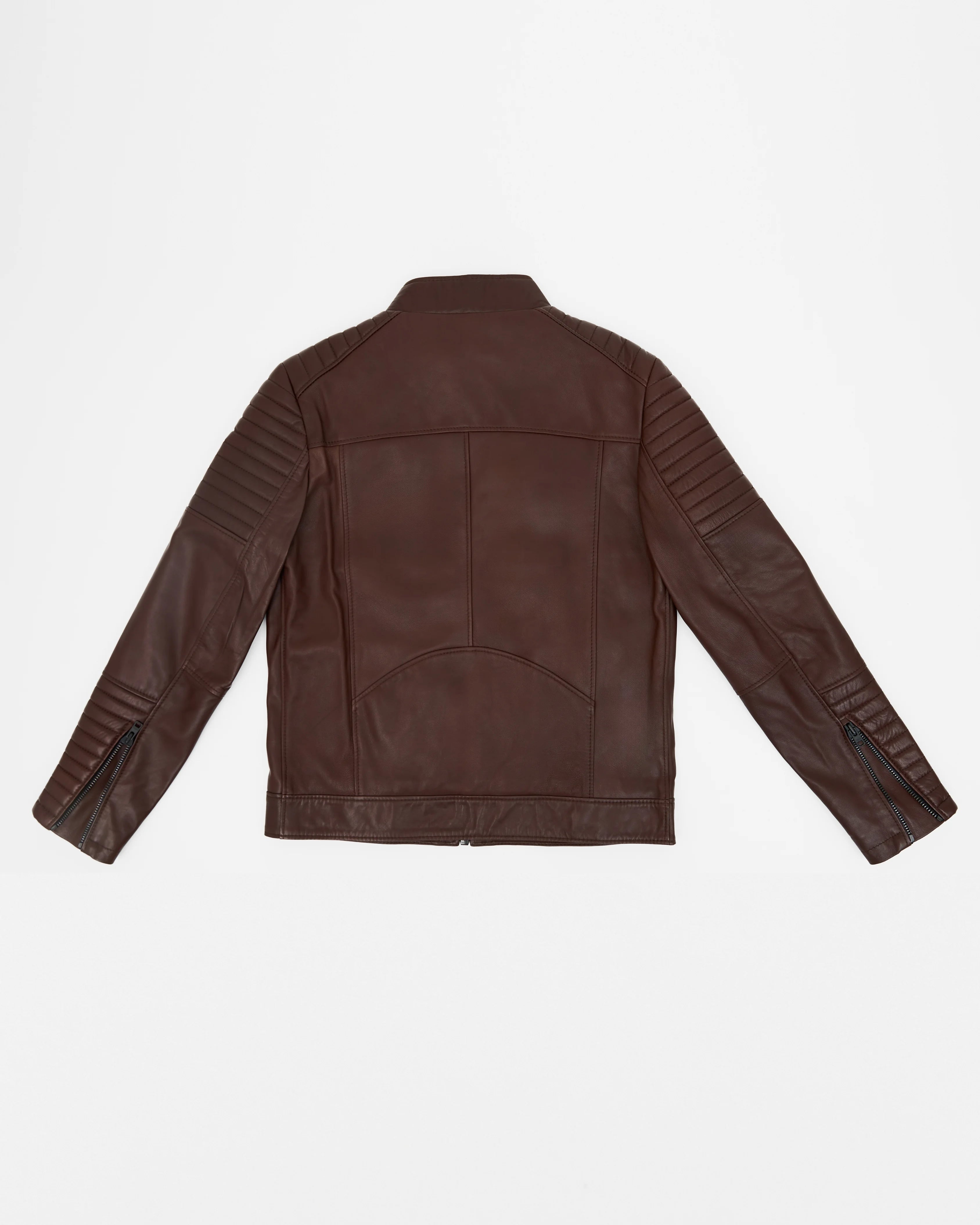 Men’s Quilted Biker Vax Brown Leather Jacket
