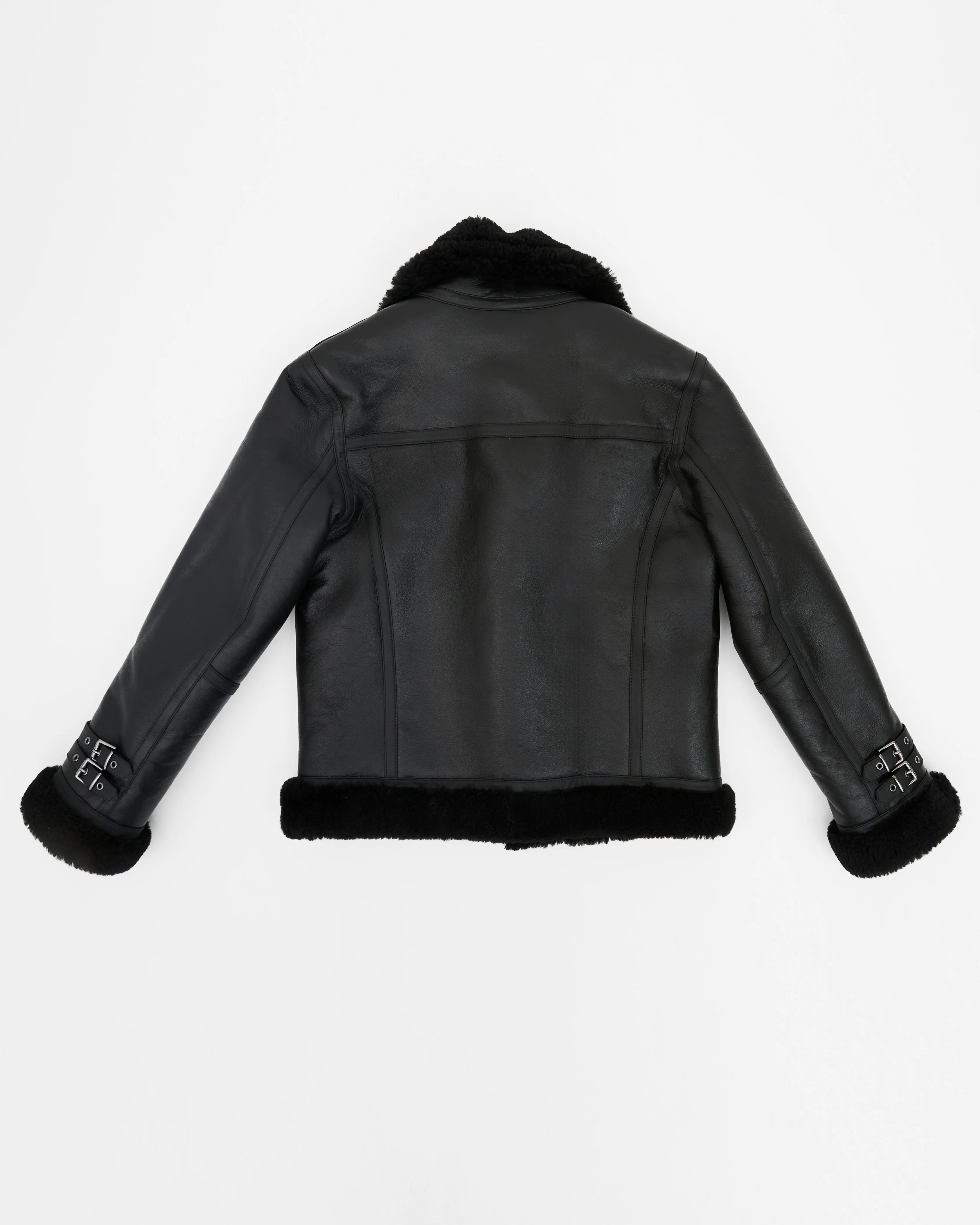 Men’s Black Curly Shearling Jacket