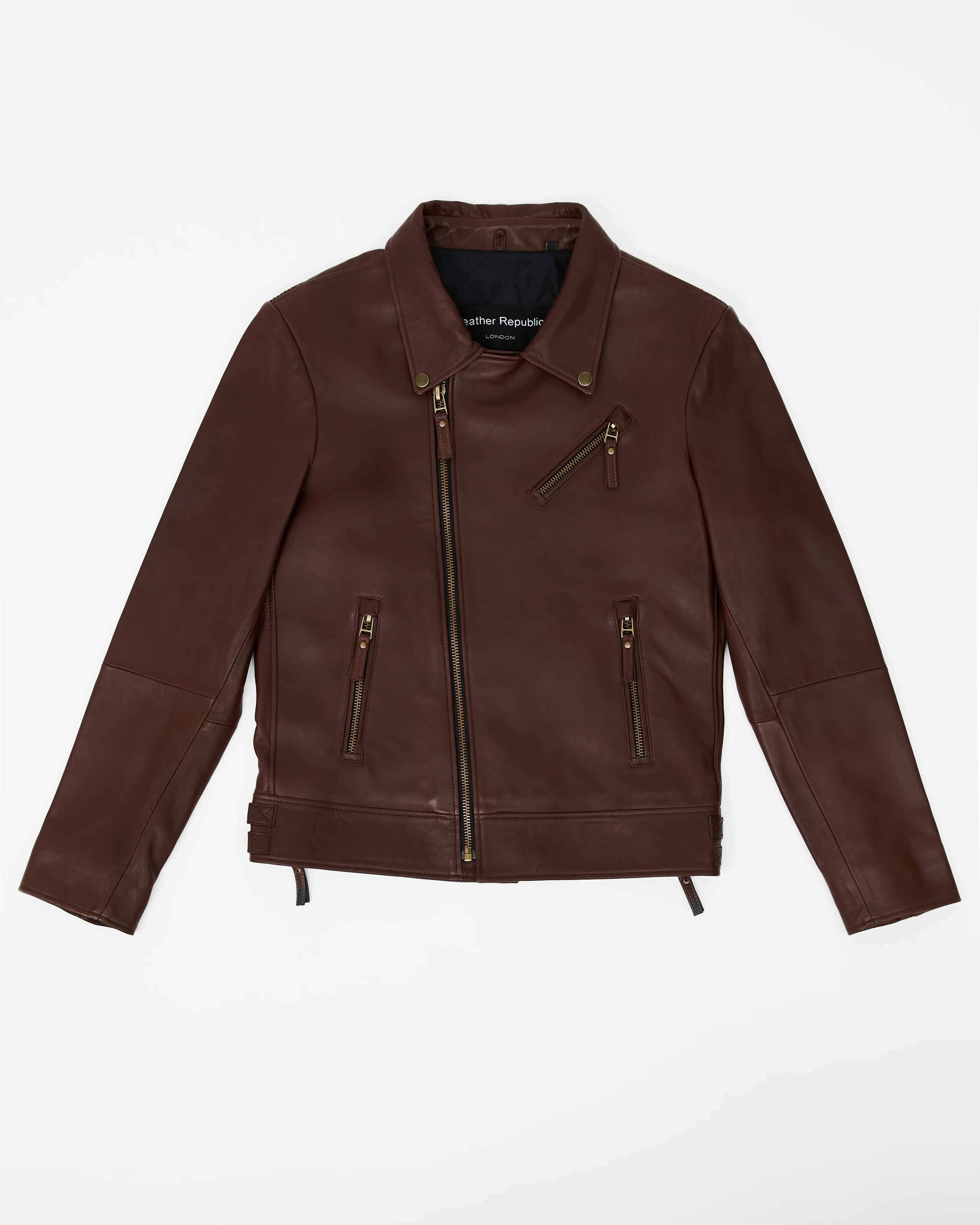Men’s Classic Biker Vax Brown Leather Jacket