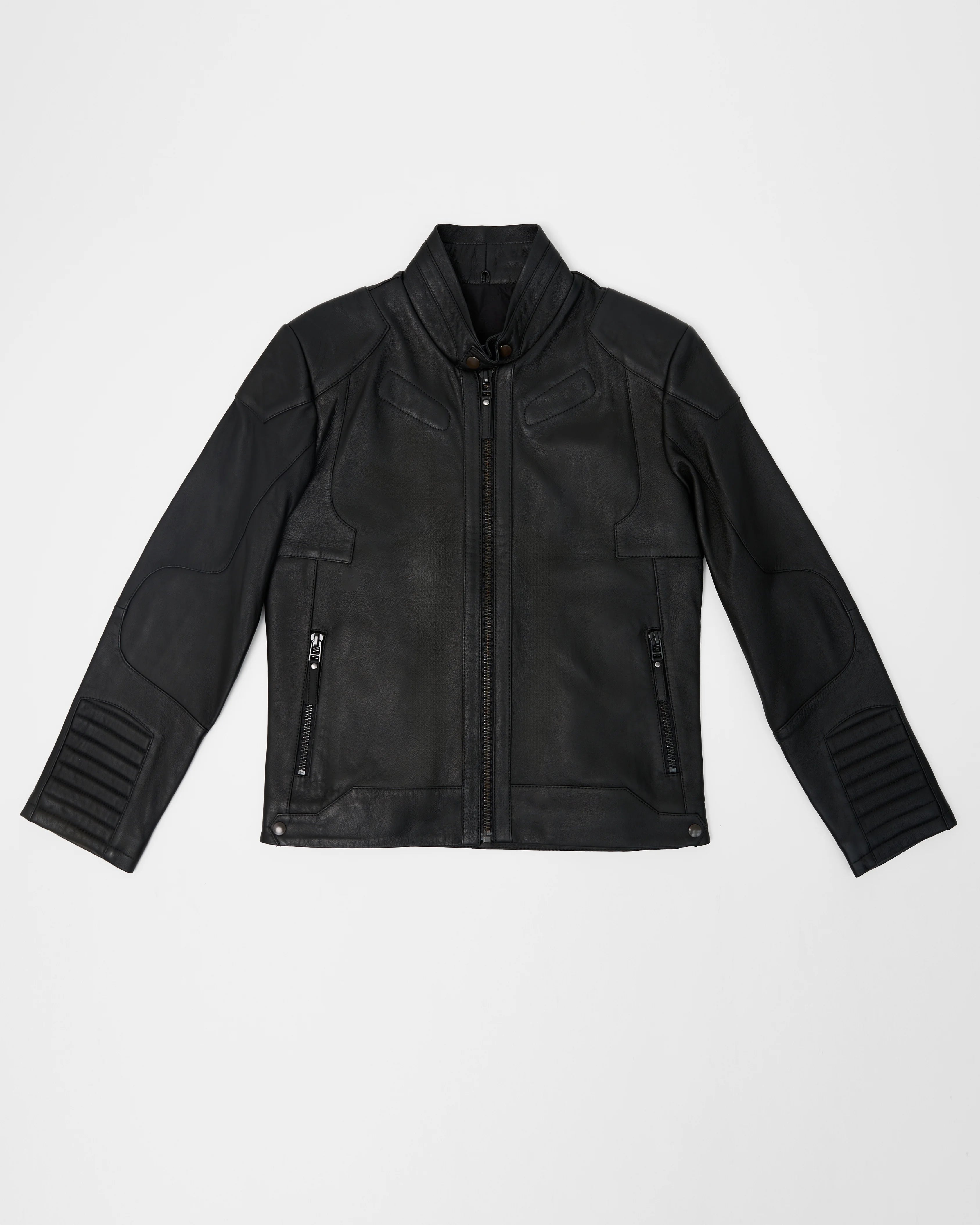 Men’s Racer Matte Black Leather Jacket