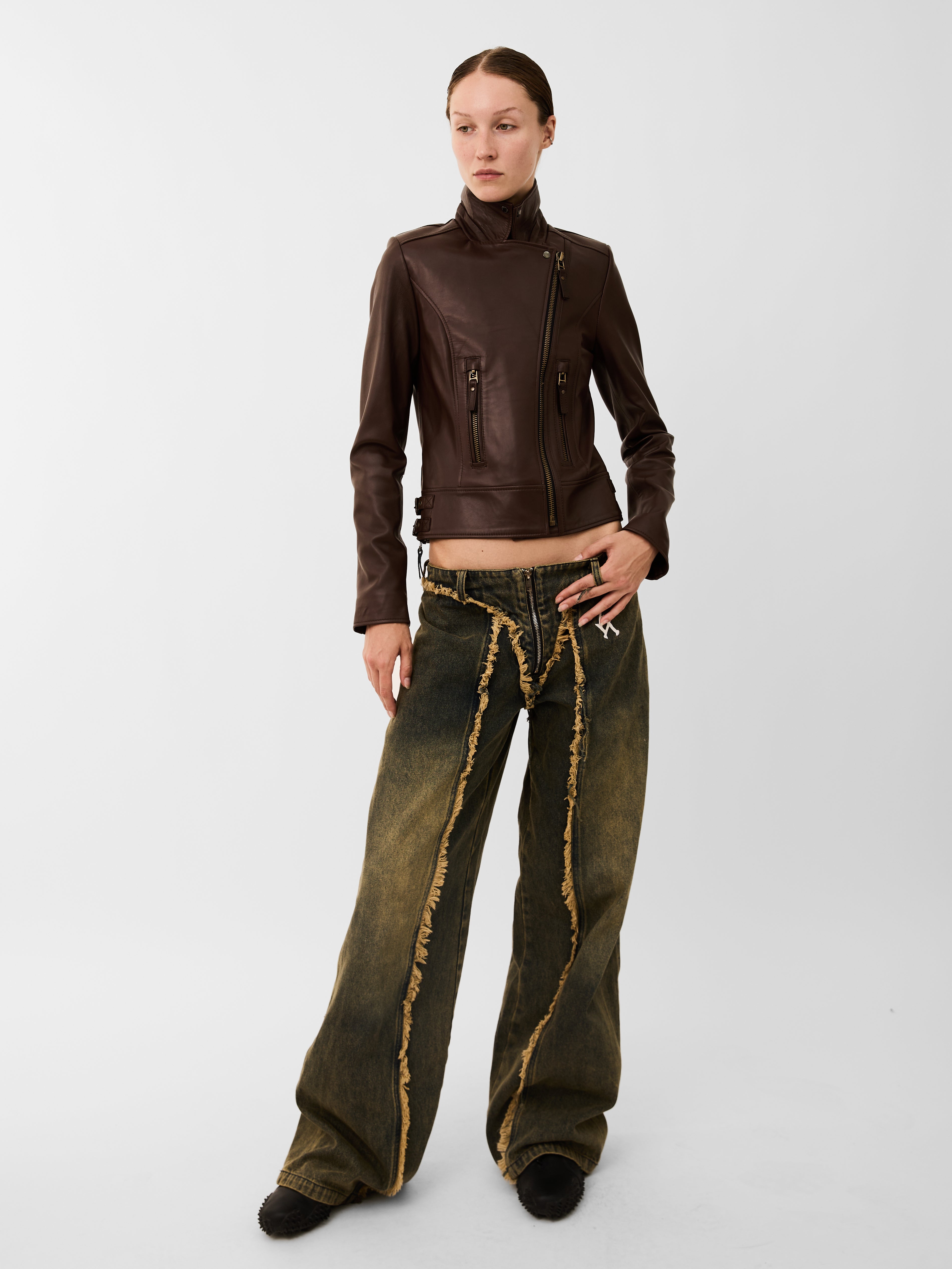Women's Vax Brown Classic Biker Leather Jacket