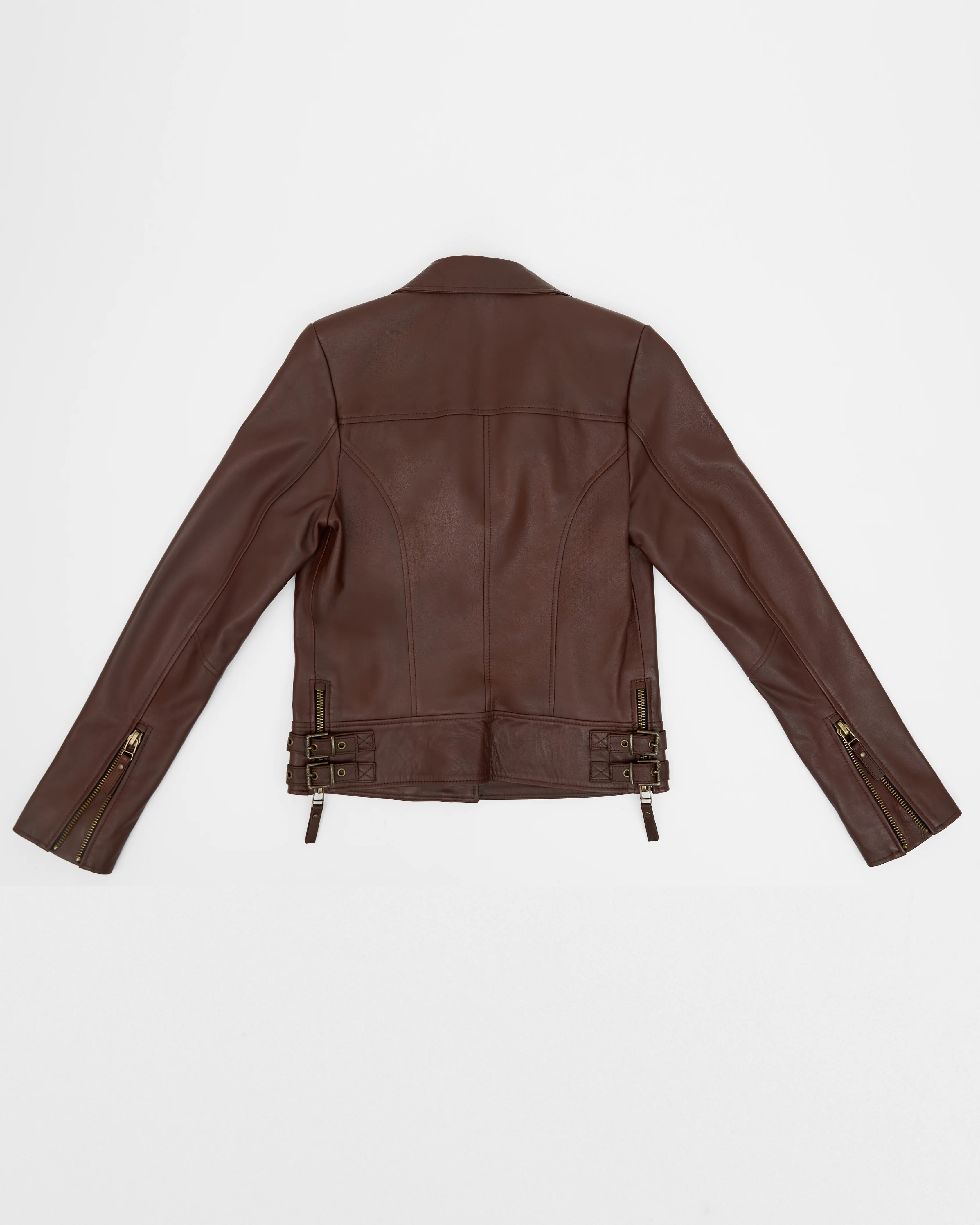 Women's Vax Brown Classic Biker Leather Jacket