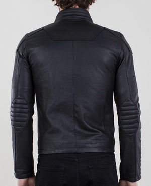 MEN`S BLACK FITTED LEATHER JACKET