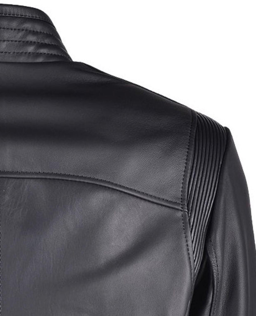 Men`s Casual Fit Black Leather Jacket