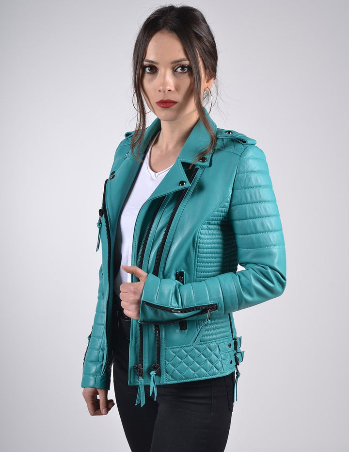 Women's Jade Biker Leather Jacket