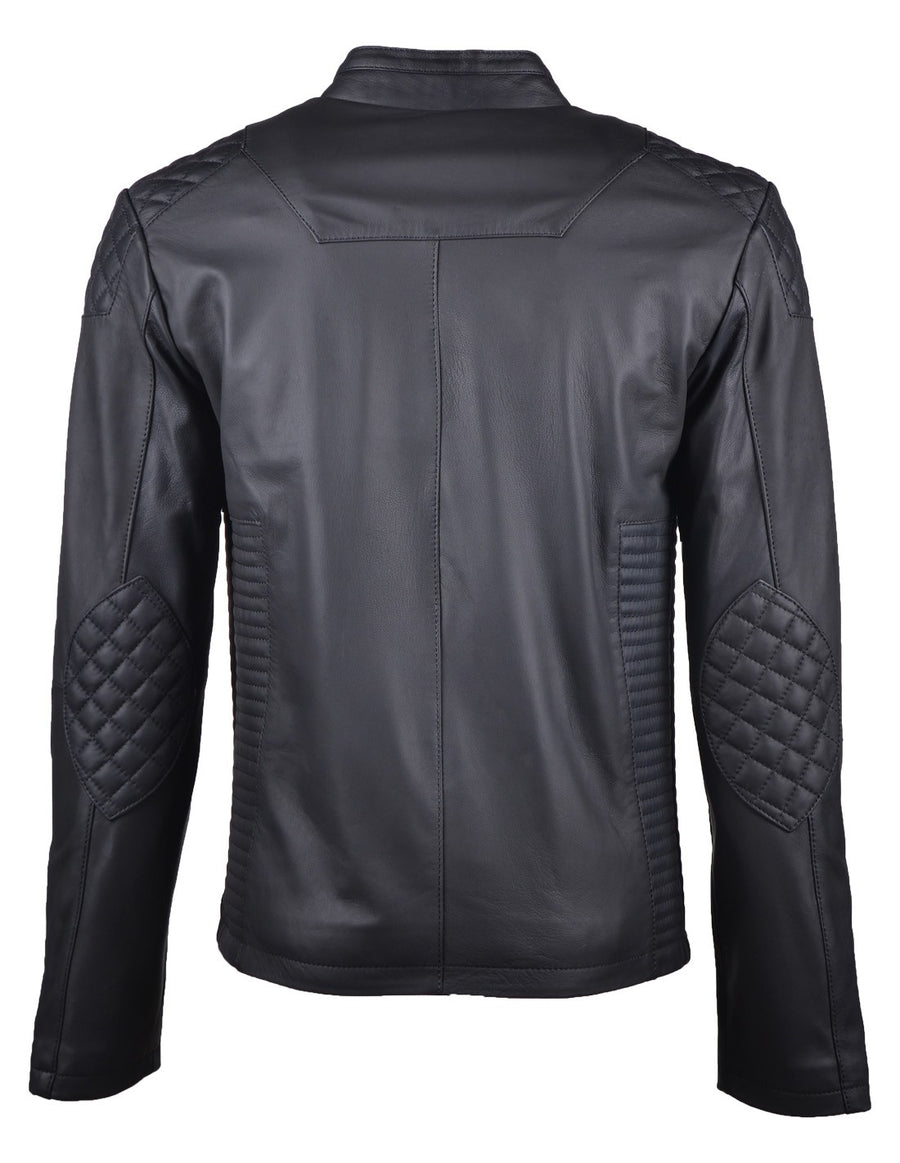 Men`s Black Fitted Leather Jacket